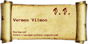 Vermes Vilmos névjegykártya